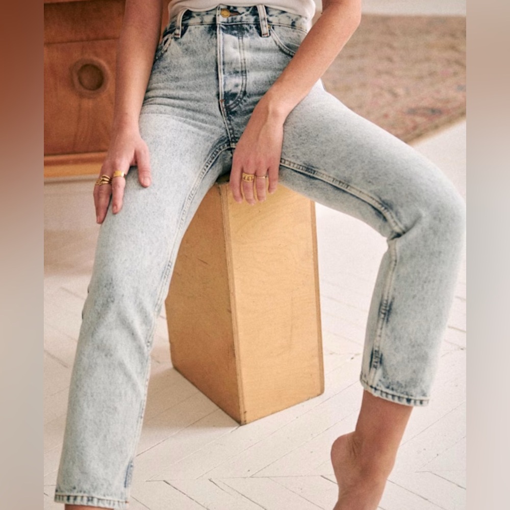 Sezane Brut Sexy Edge Blue Jeans, 35